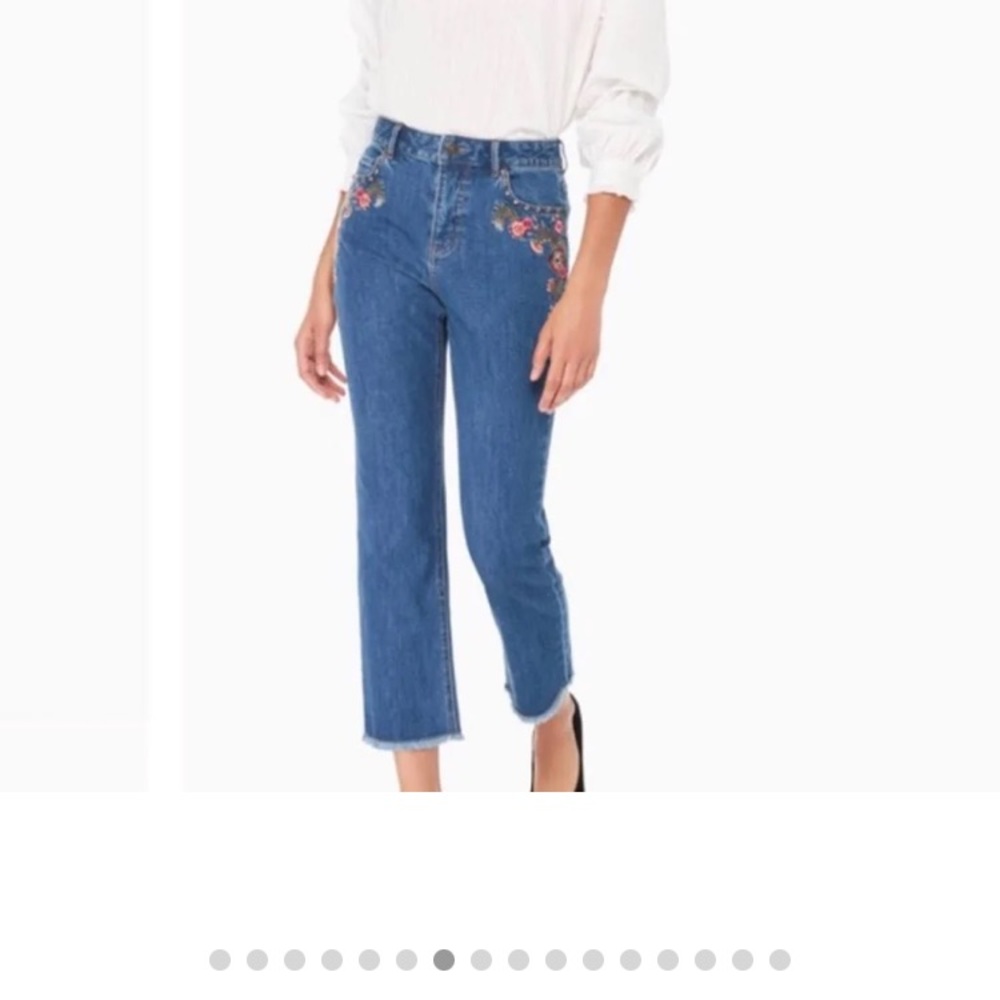 ❤️ (20)ladies size 28 waist embellished crop jeans by Kate spade. Like new - Picture 1 of 16